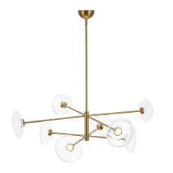 Designer Dimmable LED 8-light Glass Tiered Sputnik Chandelier