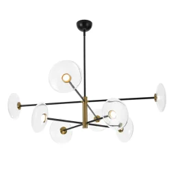 Designer Dimmable LED 8-light Glass Tiered Sputnik Chandelier