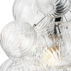 Dimmable Cluster Ribbed Glass Bubble Chandelier Pendant Light