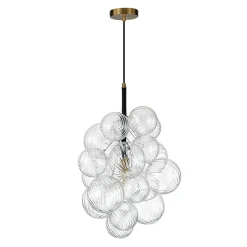 Dimmable Cluster Ribbed Glass Bubble Chandelier Pendant Light