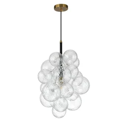 Dimmable Cluster Ribbed Glass Bubble Chandelier Pendant Light
