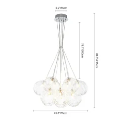 Dimmable Cluster Sculpture Texture Glass Globe Bubble Chandelier