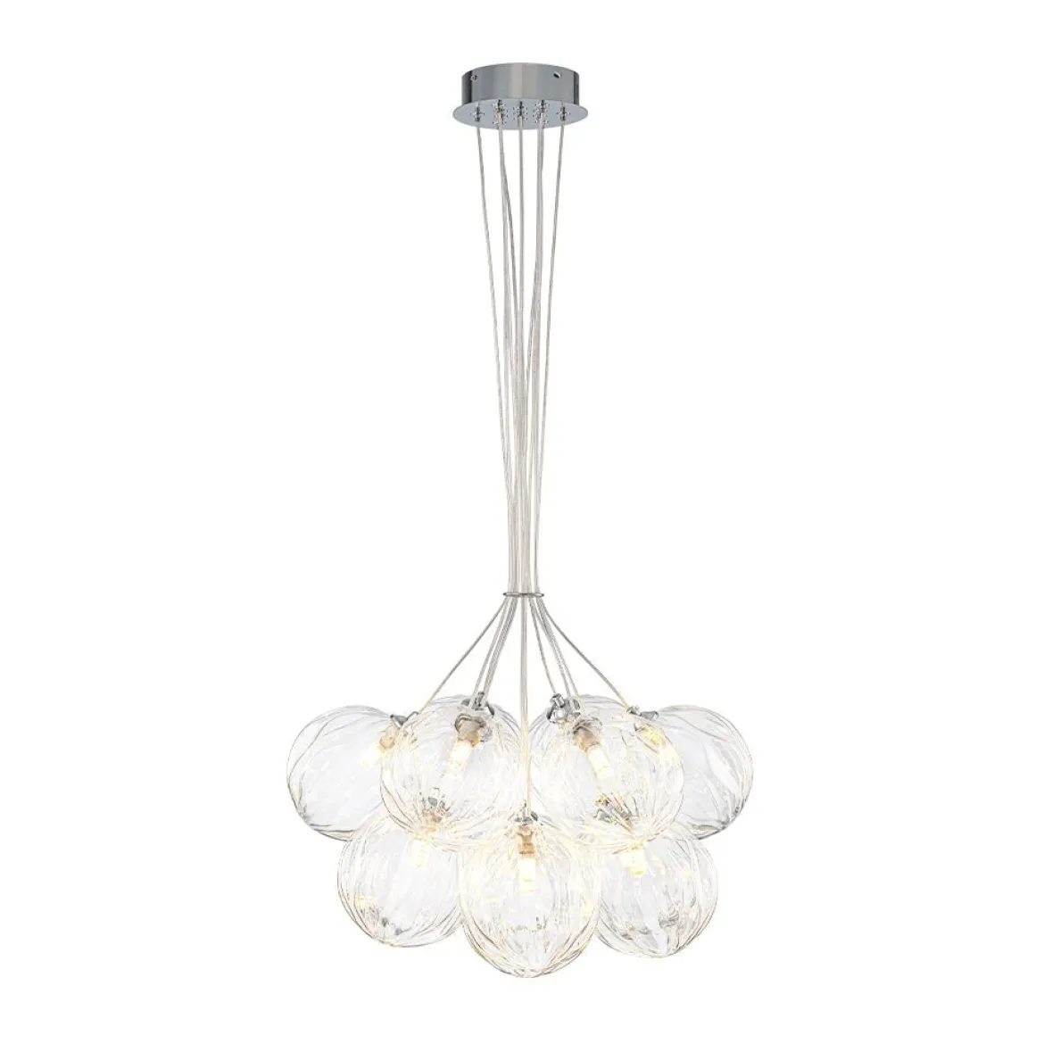 Dimmable Cluster Sculpture Texture Glass Globe Bubble Chandelier