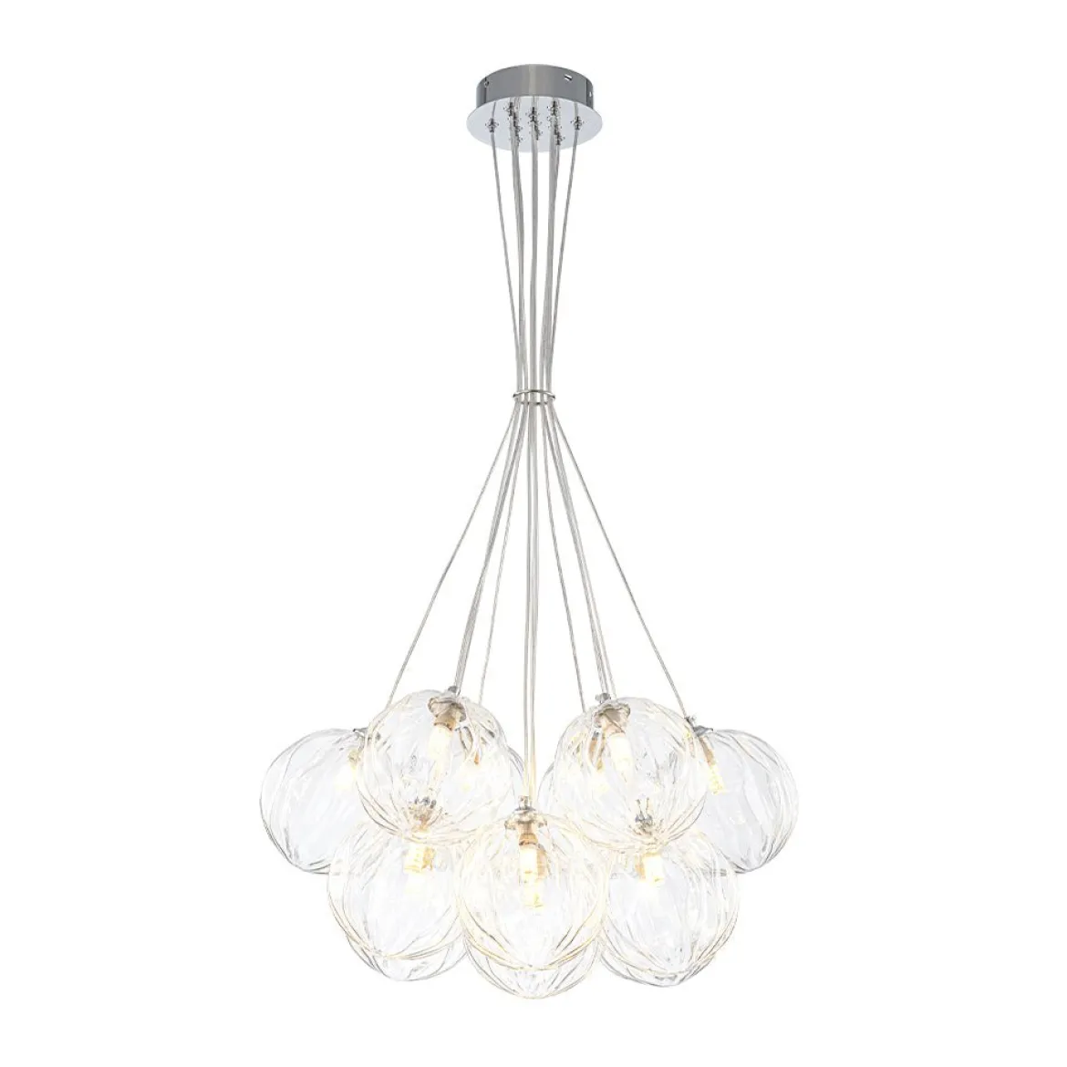 Dimmable Cluster Sculpture Texture Glass Globe Bubble Chandelier