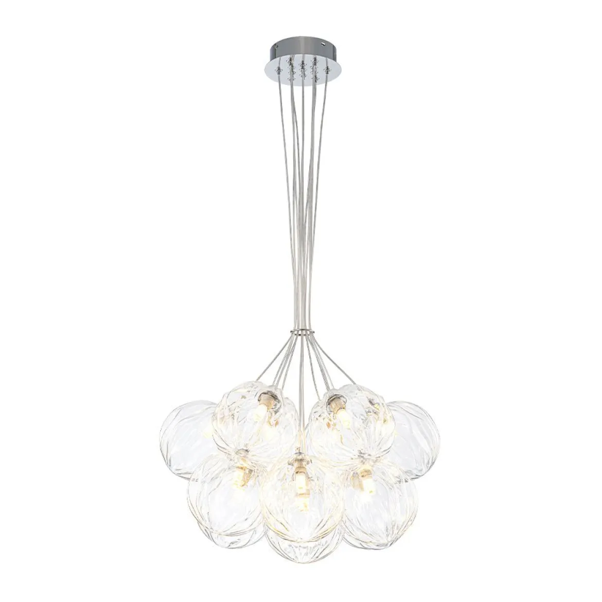 Dimmable Cluster Sculpture Texture Glass Globe Bubble Chandelier