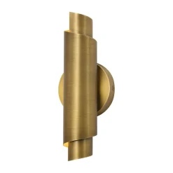 Dimmable LED Aged Brass Up Down Metal Tube Wall Sconce