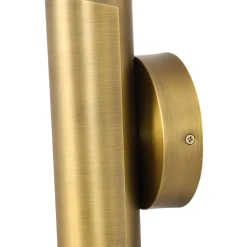 Dimmable LED Aged Brass Up Down Metal Tube Wall Sconce