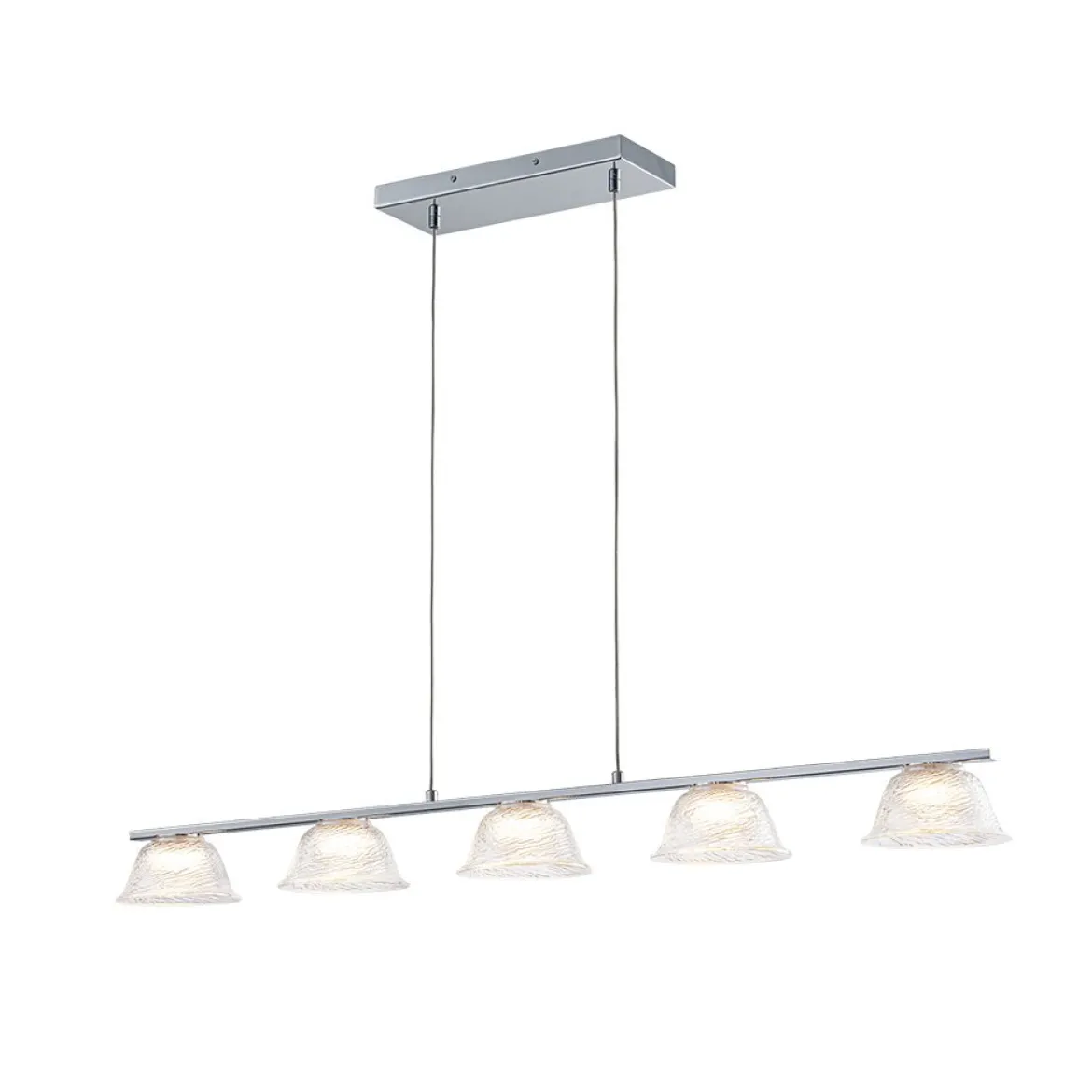 Dimmable LED Iridescent Glass Bell Island Chandelier