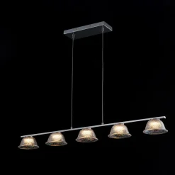 Dimmable LED Iridescent Glass Bell Island Chandelier