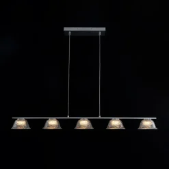 Dimmable LED Iridescent Glass Bell Island Chandelier