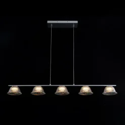 Dimmable LED Iridescent Glass Bell Island Chandelier