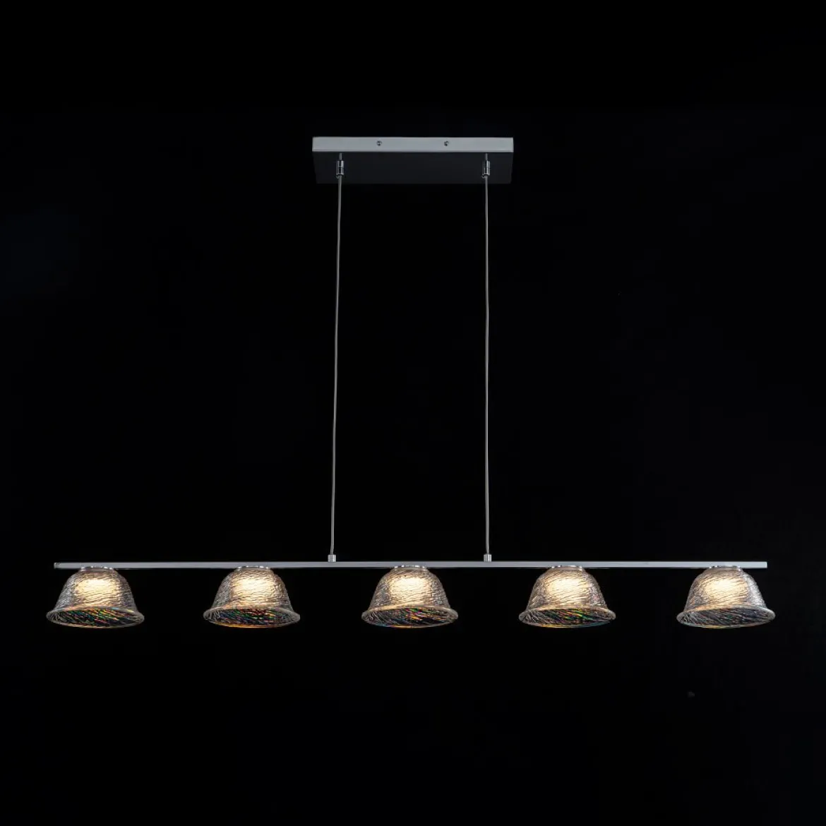 Dimmable LED Iridescent Glass Bell Island Chandelier