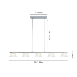 Dimmable LED Iridescent Glass Bell Island Chandelier