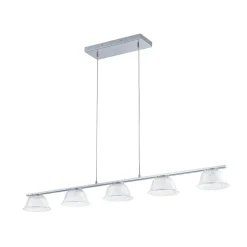 Dimmable LED Iridescent Glass Bell Island Chandelier