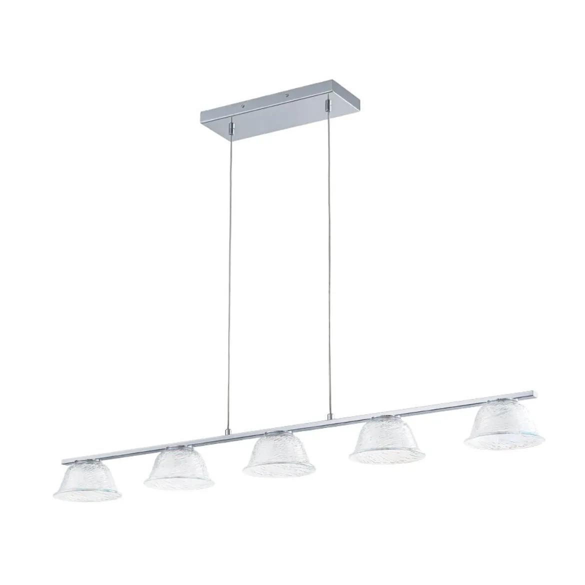 Dimmable LED Iridescent Glass Bell Island Chandelier