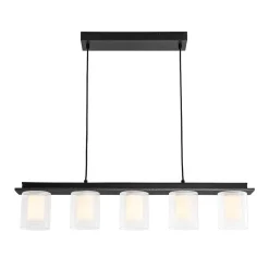Dimmable LED Ribbed Glass Shade Kitchen Island Chandelier