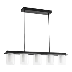 Dimmable LED Ribbed Glass Shade Kitchen Island Chandelier