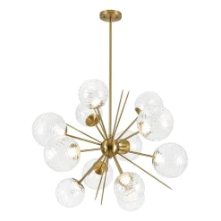 Dimmable LED Ripple Glass Bubble Sputnik Sunburst Chandelier