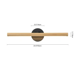 Dimmable LED Rotatable Linear Wooden Vanity Sconce Picture Light