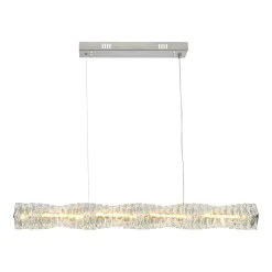 Dimmable LED Twisted Crystal Linear Island Chandelier