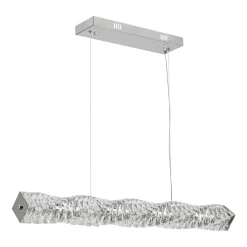 Dimmable LED Twisted Crystal Linear Island Chandelier