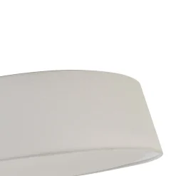 Dimmable LED White Fabric Milky Glass Drum Ceiling Light