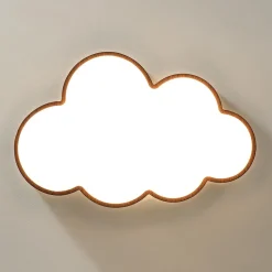 Dimmable LED Wood Accented Cloud Kids Ceiling Light