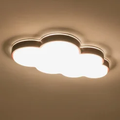 Dimmable LED Wood Accented Cloud Kids Ceiling Light