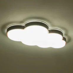 Dimmable LED Wood Accented Cloud Kids Ceiling Light