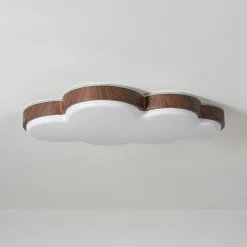 Dimmable LED Wood Accented Cloud Kids Ceiling Light