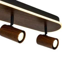 Dimmable LED Wood Linear Oval Semi Flush Adjustable Spotlight