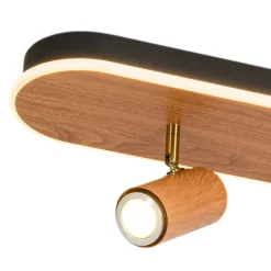 Dimmable LED Wood Linear Oval Semi Flush Adjustable Spotlight
