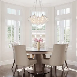 Dimmable 13-Light Frozen Glass Ice Style Cluster Chandelier