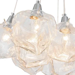 Dimmable 13-Light Frozen Glass Ice Style Cluster Chandelier