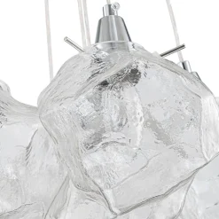 Dimmable 13-Light Frozen Glass Ice Style Cluster Chandelier