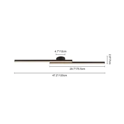 Dimmable 2-Light Long Strip Linear LED Flush Mount