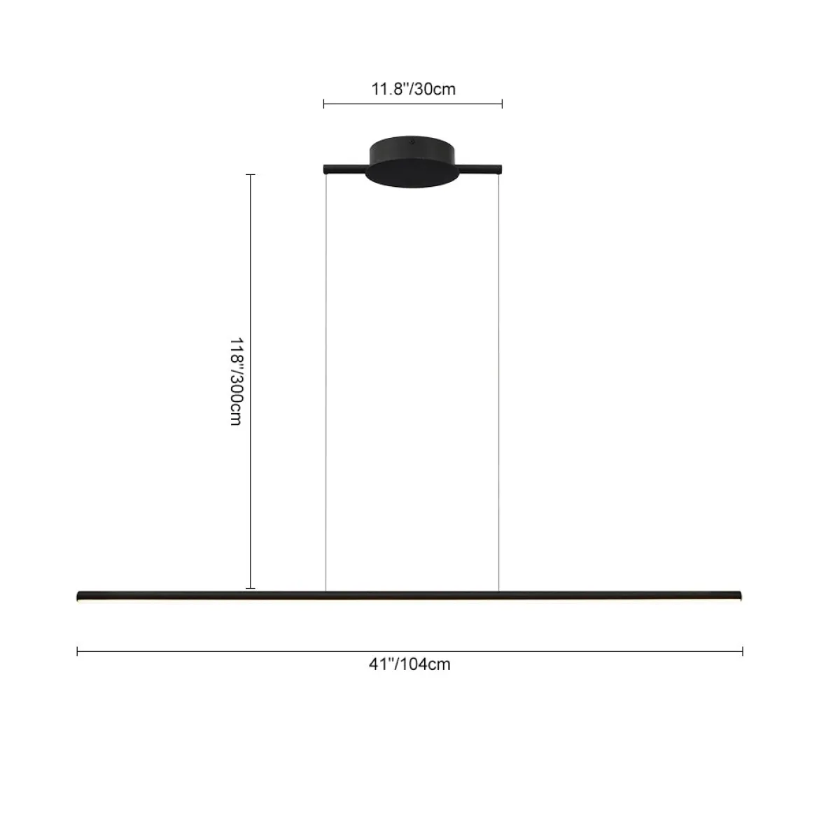 Dimmable Minimalist Tube LED Linear Pendant