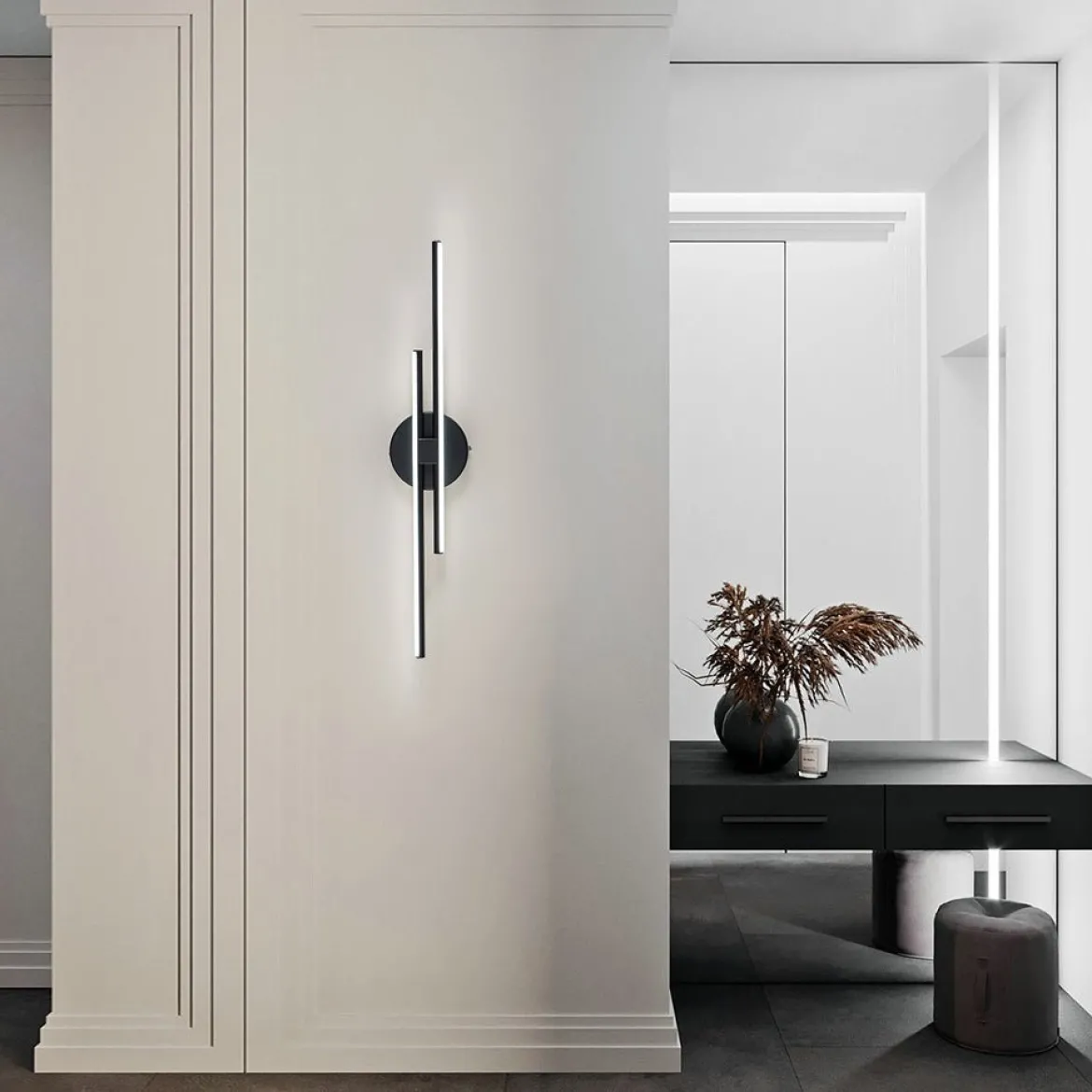 Dimmable Modern 2-Light Linear LED Wall Sconce Vanity Light