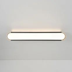 Farmhouse Black Mesh Wood Dimmable LED Oval Ceiling Light