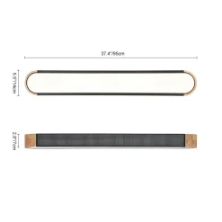Farmhouse Black Mesh Wood Dimmable LED Oval Ceiling Light