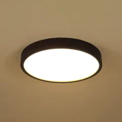 Farmhouse Dimmable LED Walnut Wood Round Flush Mount