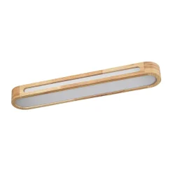 Farmhouse Dimmable LED Wood Oval Flush Mount Light