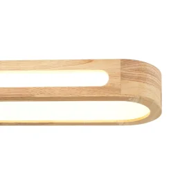 Farmhouse Dimmable LED Wood Oval Flush Mount Light
