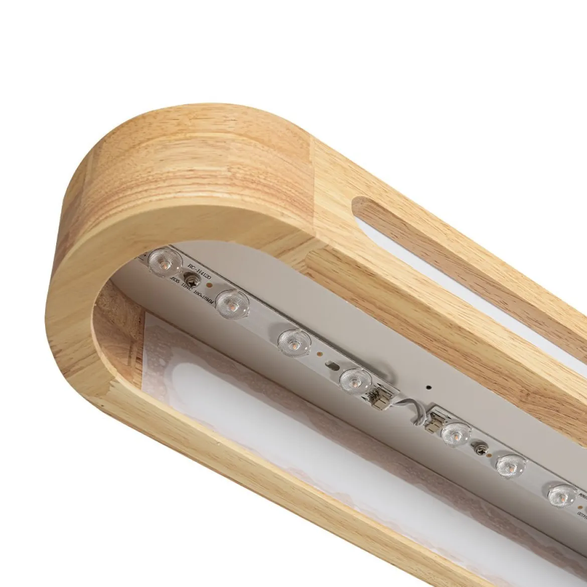 Farmhouse Dimmable LED Wood Oval Flush Mount Light