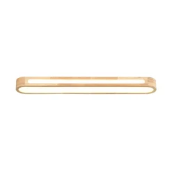 Farmhouse Dimmable LED Wood Oval Flush Mount Light