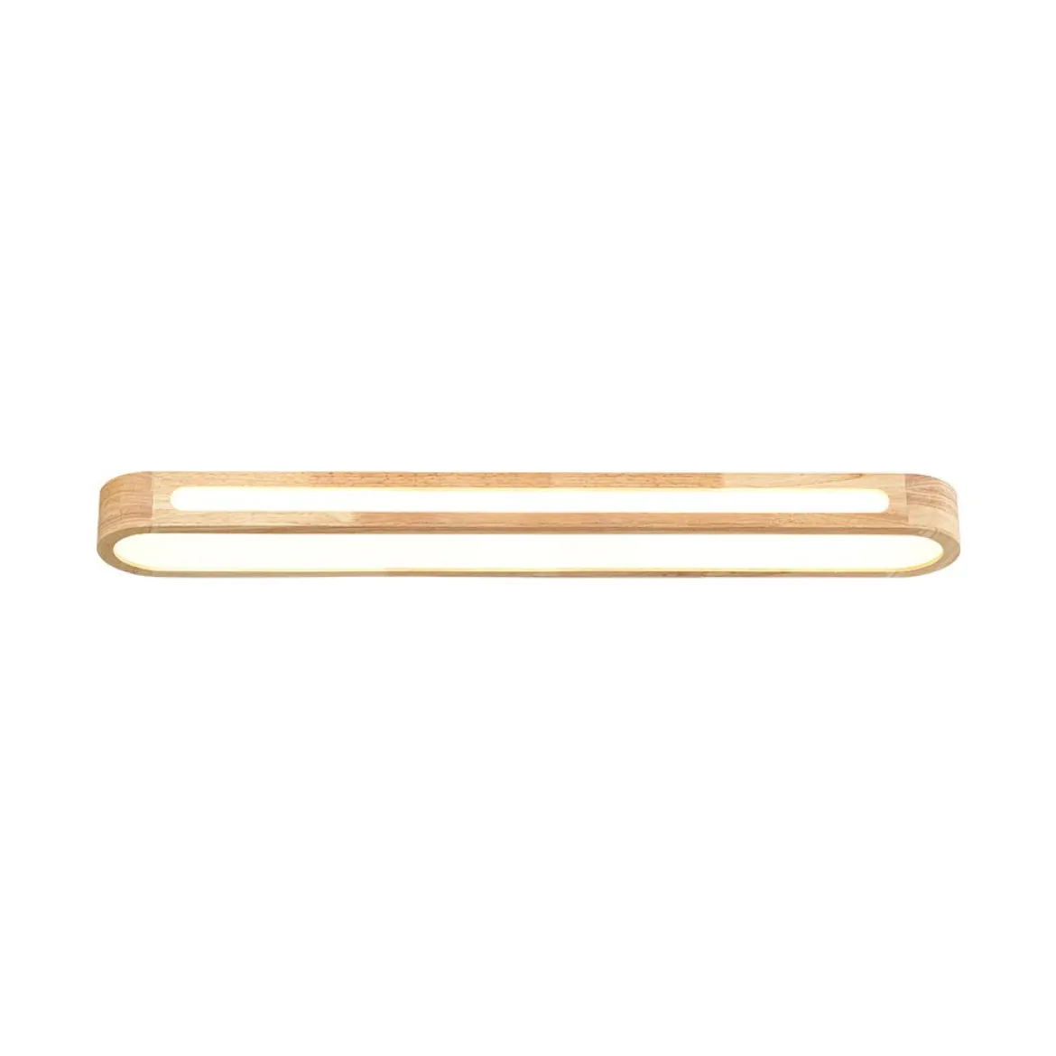 Farmhouse Dimmable LED Wood Oval Flush Mount Light
