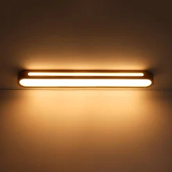 Farmhouse Dimmable LED Wood Oval Flush Mount Light