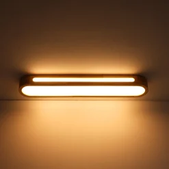 Farmhouse Dimmable LED Wood Oval Flush Mount Light