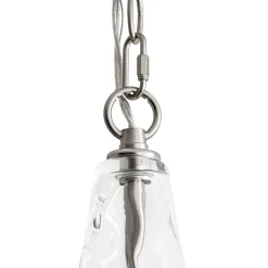 Farmhouse 1-Light Hammered Glass Bell Kitchen Pendant Light