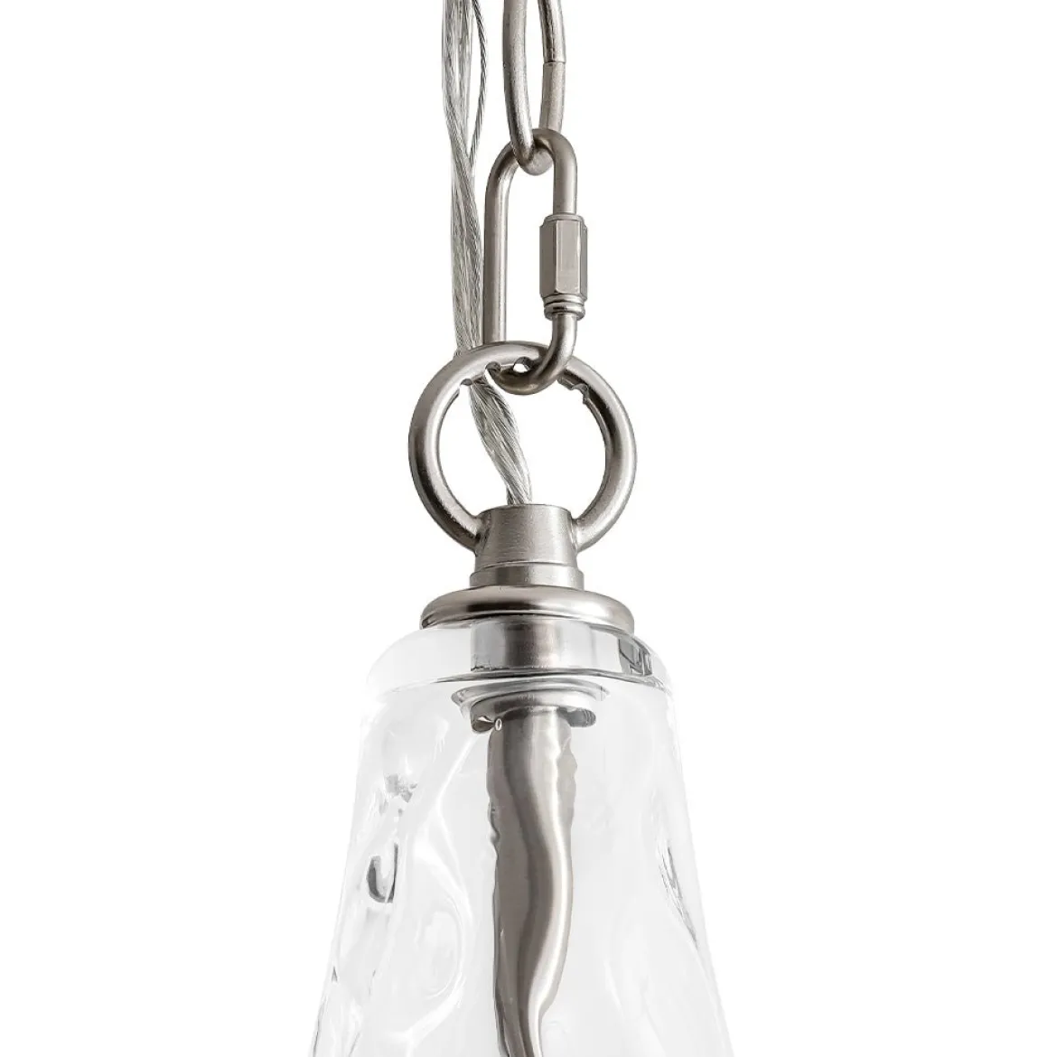 Farmhouse 1-Light Hammered Glass Bell Kitchen Pendant Light